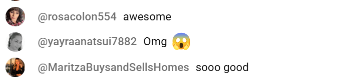 YouTube comments: “awesome”, “Omg” and “sooo good”