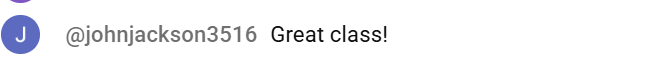 YouTube comment: “Great class!”