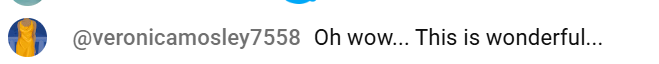 YouTube comment: “Oh wow... This is wonderful...”